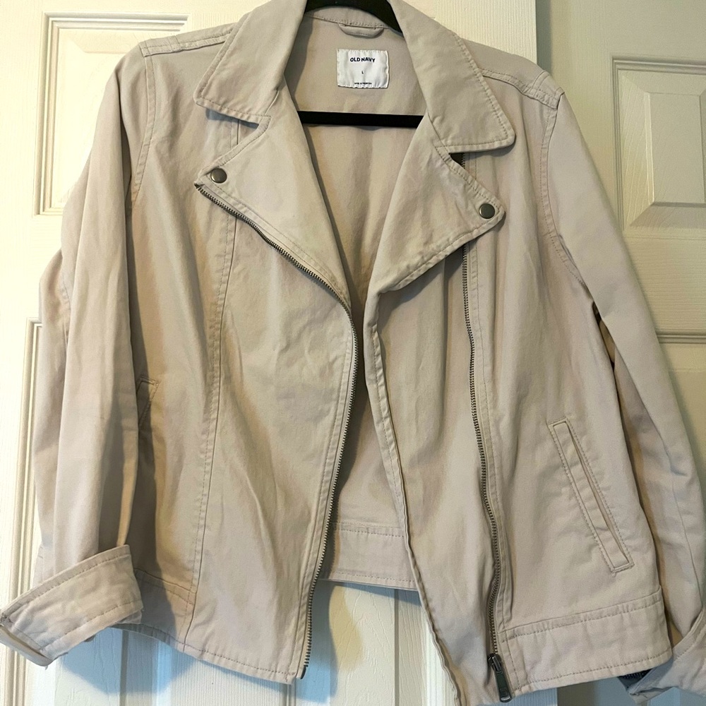 Linen moto jacket